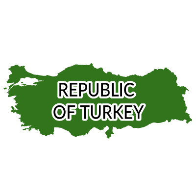 トルコ共和国無料フリーイラスト｜英語(緑)